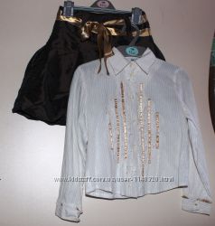 Комплект. Блузка и юбка  для девочки SLY рост 128-134 см.