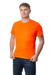 Спортивная мужская футболка оранжевая, С, М, Л