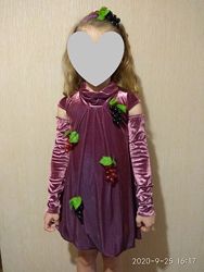Платье и обруч виноград на рост 104-116 см