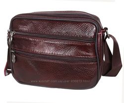 Кожаная мужская сумка Bon2366 коричневая барсетка через плечо 15х19х7см