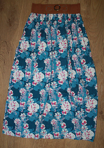 Летняя юбка макси цветочный принт peacocks 36-40р.