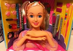 Кукла Defa Lucy голова манекен для причесок 8415 расческа, разноцветные пря