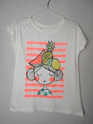 Белая футболка для девочки 6-7 лет C&A Германия Размер 122 оригинал