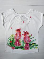 Детская белая футболка для девочки C&A Palomino Германия Размер 116 122 128