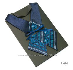 Крос-галстук з вишивкою Нева