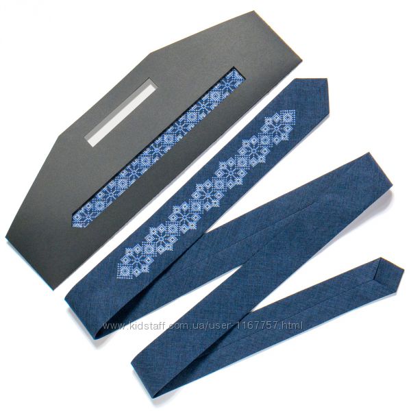 Тонка вишита краватка 720