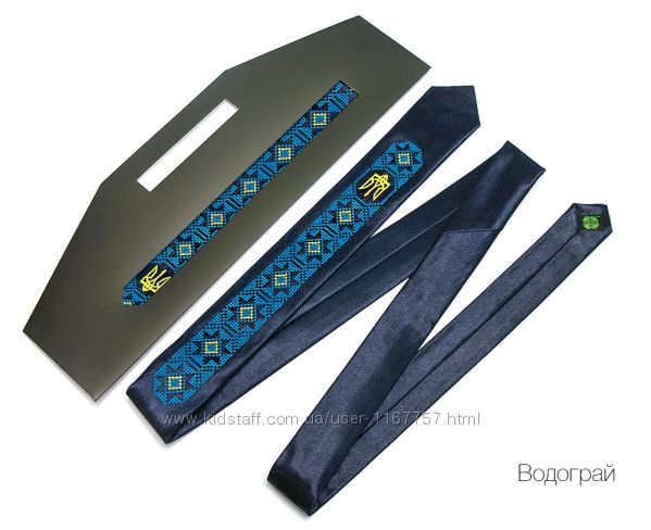 Вузький галстук з вишивкою Водограй