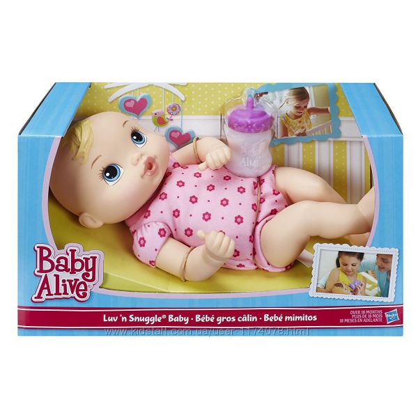 Мяка лялька пупс Hasbro Baby Alive Luv & acuten Snuggle Baby Doll Blond