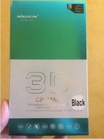 Стекло чёрное Nillkin 3d CP MAX для IPhone 66s