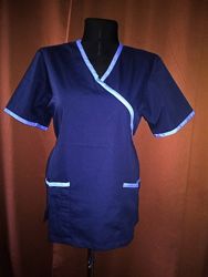 Блуза медицинская т. синяя S, M, L, XL Качество