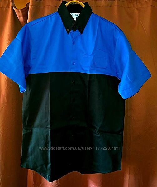 Рубашка мужская 50-52 черно-синяя, новая, униформа