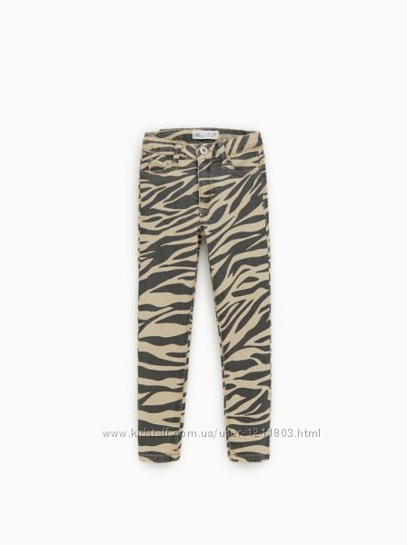 ZARA джинсы с принтом Zebra
