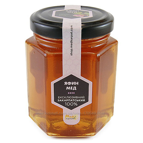 Мед пчелиный натуральный, сорт Яфин мед 240г