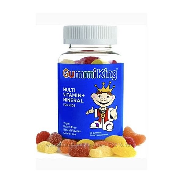 Gummi King Мультивитамины и минералы для детей, 60 жевательных мармеладок