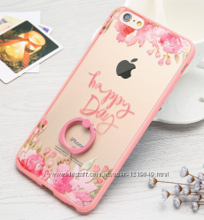 Чехол пластик и розовый ободок силикон Happy Day для IPhone 6 6s