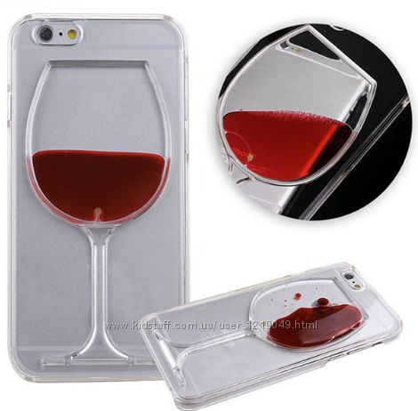 Прозрачный чехол Бокал вина для iPhone 5 5s 6 6s 7 8 X