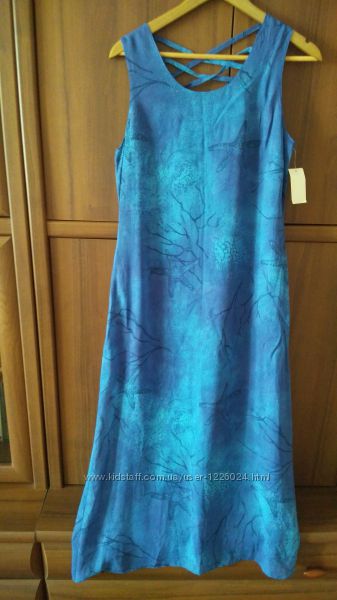 Платье сарафан Германия 46-48 р вискоза новое голубой блакитне подкладка 