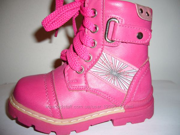 Зимние кожаные ботиночки на овчине для девочек