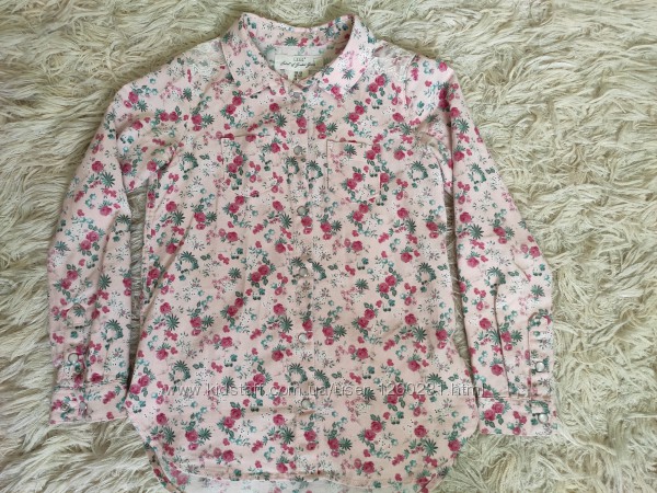 Блуза рубашка НМ с цветочным принтом  на 7-8 лет