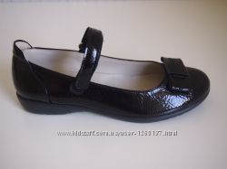 Туфли - балетки кожаные черные для девочки kindergarten 33-36