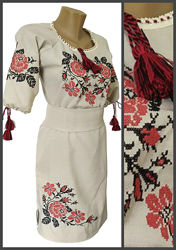 40-64, Українська вишита сукня жіноча. Платье вышиванка женское 
