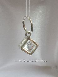 Новый серебряный подвес кубик куб. цирконий Серебро 925 пробы