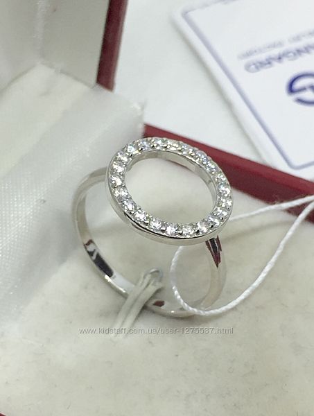 Новое родированое серебряное кольцо серебро 925 пробы
