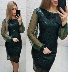 Стильні плаття з паєтками три моделі