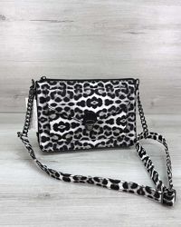 Стильная сумка Rika черно-белый леопард