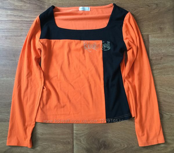 Блуза футболка оранжево-черная Kalgenina разм. 40