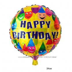 Фольгированный шар С Днем Рождения Happy Birthday