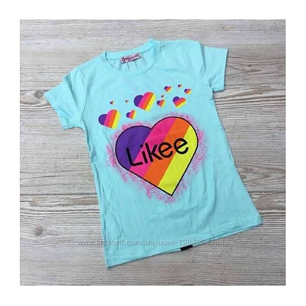 Модная трендовая футболка для девочек Likee TikTok Размеры 116-164 Турция