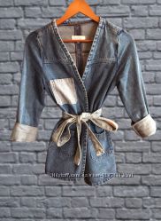 Куртка джинсовая lost ink осенняя, пиджак, жакет в винтажном стиле