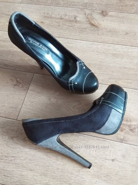 Туфли черные, высокий каблук