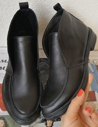 Loro Piana Женские лоферы туфли полу ботинки натуральная черная кожа Лора 