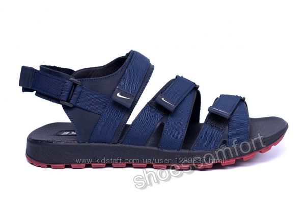 Мужские кожаные сандалии Nike Summer blue синие реплика