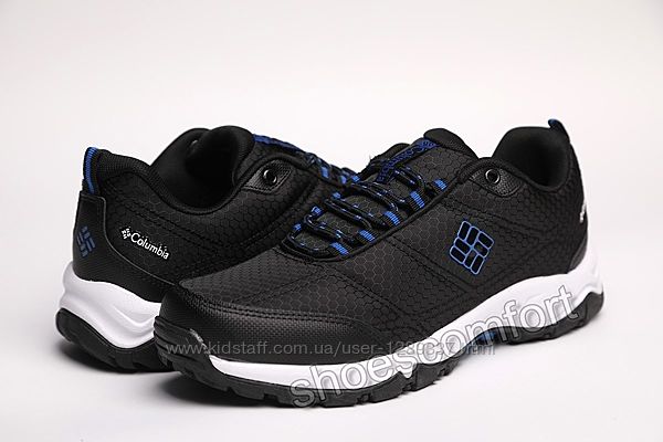 Мужские демисезонные кроссовки Columbia черные с синим