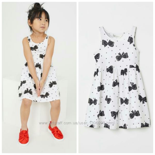 Платье, сарафан, размер 2-4 года, хлопок,  H&M.