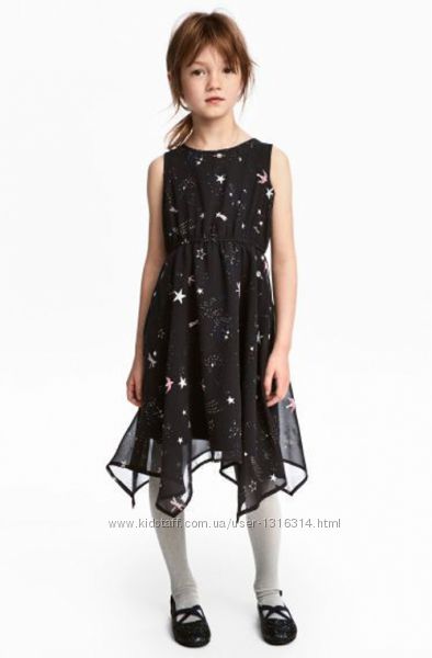 Оригинальное платье без рукавов от бренда H&M разм. 110