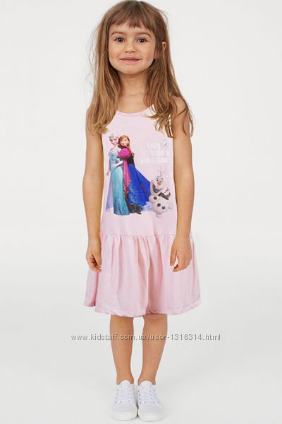 Оригинальное платье с рисунком от бренда H&M разм. 134-140