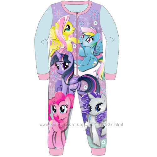Пижама флисовая сдельная Мой маленький пони, теплый слип для девочки 2-3