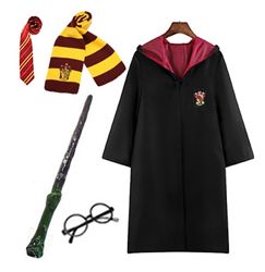 Костюм Гарри Поттера - мантия, очки, шарф, галстук, волшебная палочка 