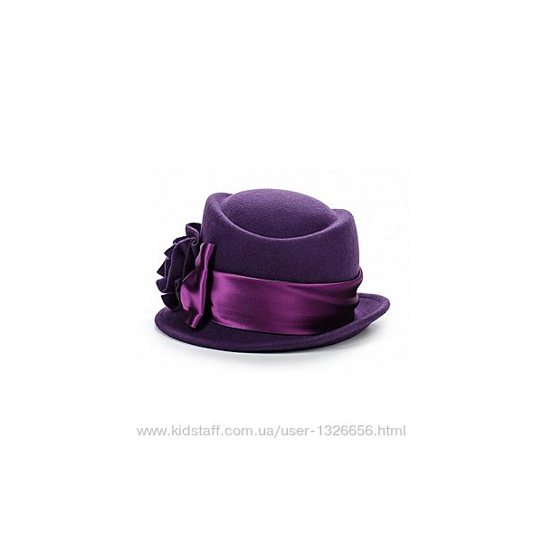 Шляпка Venera Италия новая 100 шерсть фиолетового цвета с цветком