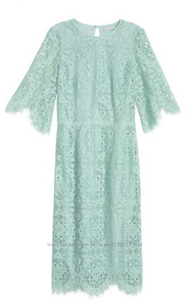 Шикарнейшее кружевное платье миди H&M с открытой спинкой.