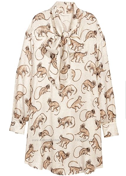 Стильное платье H&M с обезьянками.