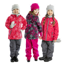 Демисезонный комплект куртка и брюки на коттоне для девочки на 3-8 лет