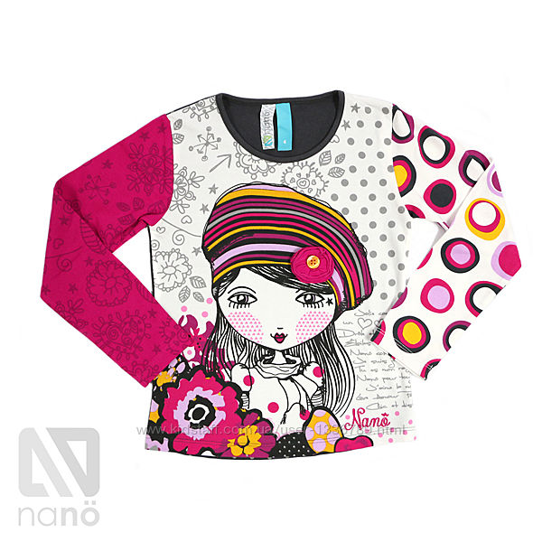 Трикотажная блузка-реглан для девочки NANO Канада