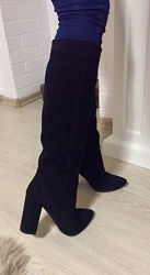 Женские стильные демисезонные сапоги Angel натуральная замша каблук 10 см