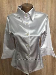 Сатиновая белая блуза