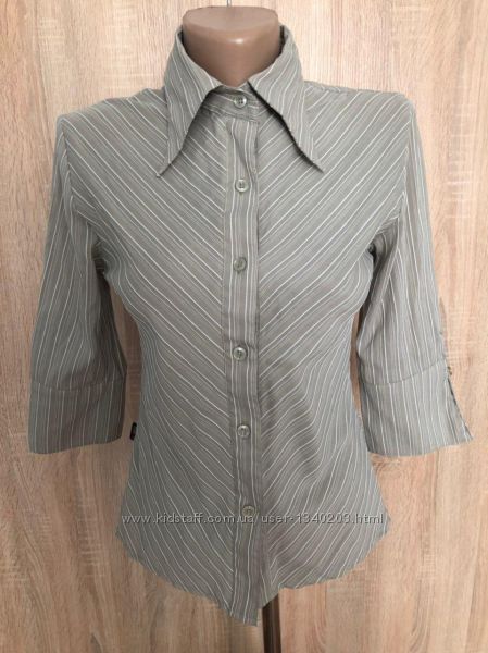 Рубашка блуза хаки в полоску